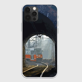 Чехол для iPhone 12 Pro Max с принтом Трамвай в Белгороде, Силикон |  | Тематика изображения на принте: rails | railway | tram | trees | tunnel | деревья | железная дорога | рельсы | тоннель | трамвай