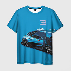 Мужская футболка 3D с принтом Bugatti в Белгороде, 100% полиэфир | прямой крой, круглый вырез горловины, длина до линии бедер | bugatti | car | italy | motorsport | prestige | автомобиль | автоспорт | бугатти | италия | престиж