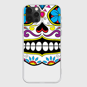 Чехол для iPhone 12 Pro Max с принтом Skull - сахарный череп в Белгороде, Силикон |  | calavera | day of the dead | dia de los muertos | halloween | skull | sugar skull | готика | день мертвых | колдовство | мексиканский череп | мистика | подарок | сахарный череп | цветы | череп