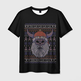Мужская футболка 3D с принтом Vikings Xmas Sweater в Белгороде, 100% полиэфир | прямой крой, круглый вырез горловины, длина до линии бедер | christmas | king | new | ragnar | skandinavia | snow | snowflakes | valhalla | vikings | xmas | year | вальхалла | викинги | год | король | новый | рагнар | рождество | скандинавия | снег