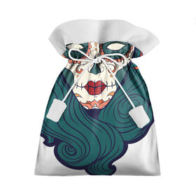 Подарочный 3D мешок с принтом Мексиканский сахарный череп в Белгороде, 100% полиэстер | Размер: 29*39 см | day of the dead | dia de los muertos | gothic | halloween | skull | sugar skull | готика | день мертвых | женский череп | мексиканский череп | мистика | подарок | сахарный череп | хэллоуин