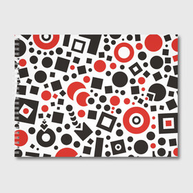 Альбом для рисования с принтом Geometrical chaos в Белгороде, 100% бумага
 | матовая бумага, плотность 200 мг. | art | geometry | квадрат | коллаж геометрия | круг | точки | фигуры
