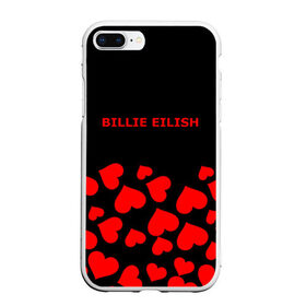 Чехол для iPhone 7Plus/8 Plus матовый с принтом Billie Eilish в Белгороде, Силикон | Область печати: задняя сторона чехла, без боковых панелей | billie eilish | надпись | сердечки | сердца