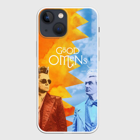 Чехол для iPhone 13 mini с принтом Good Omens в Белгороде,  |  | aziraphale | crowley | david | demon | good | omens | pratchett | tennant | terry | азирафаэль | ангел | благие | демон | дэвид | знамения | кроули | майкл шин | пратчетт | теннант | терри