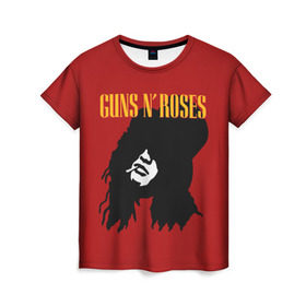 Женская футболка 3D с принтом Guns n roses в Белгороде, 100% полиэфир ( синтетическое хлопкоподобное полотно) | прямой крой, круглый вырез горловины, длина до линии бедер | axl rose | geffen records | gnr | guns | rock | roses | slash | гансы | пистолеты | розы | рок | слеш | эксл роуз