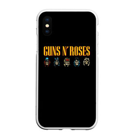 Чехол для iPhone XS Max матовый с принтом Guns n roses в Белгороде, Силикон | Область печати: задняя сторона чехла, без боковых панелей | axl rose | geffen records | gnr | guns | rock | roses | slash | гансы | пистолеты | розы | рок | слеш | эксл роуз