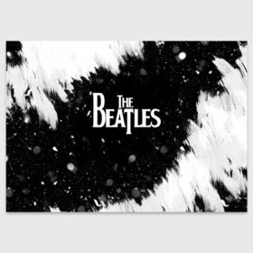 Поздравительная открытка с принтом The Beatles BW в Белгороде, 100% бумага | плотность бумаги 280 г/м2, матовая, на обратной стороне линовка и место для марки
 | Тематика изображения на принте: beatles | rock | the beatles | битлз | битлс | музыка | рок