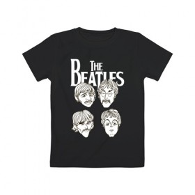 Детская футболка хлопок с принтом The Beatles team в Белгороде, 100% хлопок | круглый вырез горловины, полуприлегающий силуэт, длина до линии бедер | beatles | rock | the beatles | битлз | битлс | музыка | рок