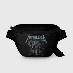 Поясная сумка 3D с принтом Metallica в Белгороде, 100% полиэстер | плотная ткань, ремень с регулируемой длиной, внутри несколько карманов для мелочей, основное отделение и карман с обратной стороны сумки застегиваются на молнию | heavy metal | metal | metallica | гитара | группы | метал | металлика | музыка | рок | трэш метал | хєви метал