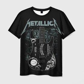 Мужская футболка 3D с принтом Metallica в Белгороде, 100% полиэфир | прямой крой, круглый вырез горловины, длина до линии бедер | Тематика изображения на принте: heavy metal | metal | metallica | гитара | группы | метал | металлика | музыка | рок | трэш метал | хєви метал