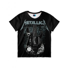 Детская футболка 3D с принтом Metallica в Белгороде, 100% гипоаллергенный полиэфир | прямой крой, круглый вырез горловины, длина до линии бедер, чуть спущенное плечо, ткань немного тянется | heavy metal | metal | metallica | гитара | группы | метал | металлика | музыка | рок | трэш метал | хєви метал