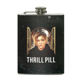 Фляга с принтом THRILL PILL - Грустная Песня в Белгороде, металлический корпус | емкость 0,22 л, размер 125 х 94 мм. Виниловая наклейка запечатывается полностью | Тематика изображения на принте: fuelle | logo | music | noir | pil | pill | rap | raper | symbol | thril | thrill | tril | trill | дамб | лого | музыка | пил | пилл | рэп | рэппер | сам | символ | трил | трилл | тхрил | тхрилл | фотографии | щит