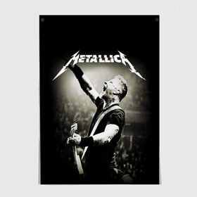 Постер с принтом Metallica в Белгороде, 100% бумага
 | бумага, плотность 150 мг. Матовая, но за счет высокого коэффициента гладкости имеет небольшой блеск и дает на свету блики, но в отличии от глянцевой бумаги не покрыта лаком | heavy metal | metal | metallica | гитара | группы | метал | металлика | музыка | рок | трэш метал | хєви метал