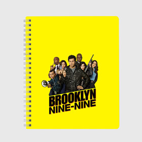 Тетрадь с принтом Brooklyn Nine-Nine в Белгороде, 100% бумага | 48 листов, плотность листов — 60 г/м2, плотность картонной обложки — 250 г/м2. Листы скреплены сбоку удобной пружинной спиралью. Уголки страниц и обложки скругленные. Цвет линий — светло-серый
 | Тематика изображения на принте: 9 9 | 99 | andy | beatriz | brooklyn | detective | diaz | jake | nine nine | peralta | rosa | samberg | stephanie | беатрис | бруклин | детектив | джейк | перальта | роза | стефани | сэмберг | энди