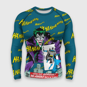 Мужской рашгард 3D с принтом The Joker Back in Town в Белгороде,  |  | Тематика изображения на принте: arkham asylum | batman | batman vs superman | bruce wayne | gotham | joker | justice league | shtatjoker | аркхем | бэтмен | джокер