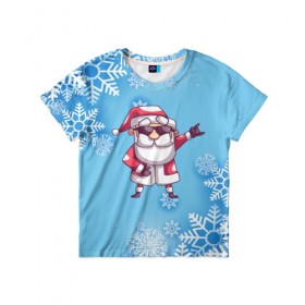 Детская футболка 3D с принтом Дед Мороз в Белгороде, 100% гипоаллергенный полиэфир | прямой крой, круглый вырез горловины, длина до линии бедер, чуть спущенное плечо, ткань немного тянется | в подарок | дед мороз | зима | новогодние | новый год | подарок | рождество | с новым годом | снег | снежинки