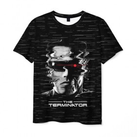 Мужская футболка 3D с принтом The Terminator в Белгороде, 100% полиэфир | прямой крой, круглый вырез горловины, длина до линии бедер | arnold | connor | john | robot | schwarzenegger | skynet | t 800 | terminator | арнольд | джон | коннор | ликвидатор | небесная | робот | сеть | скайнет | терминатор | шварценеггер