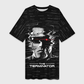 Платье-футболка 3D с принтом The Terminator в Белгороде,  |  | arnold | connor | john | robot | schwarzenegger | skynet | t 800 | terminator | арнольд | джон | коннор | ликвидатор | небесная | робот | сеть | скайнет | терминатор | шварценеггер