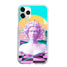 Чехол для iPhone 11 Pro матовый с принтом Медуза Горгона в Белгороде, Силикон |  | vaporwave | медуза горгона | неон | пальмы | скульптура | существо