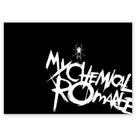Поздравительная открытка с принтом My Chemical Romance в Белгороде, 100% бумага | плотность бумаги 280 г/м2, матовая, на обратной стороне линовка и место для марки
 | Тематика изображения на принте: gerard way | mcr | my chemical romance | альтернативный | группа | джерард уэй | май кемикал романс | мкр | мой химический роман | мхр | мцр | панк | поп | поппанк | рок | рэй торо