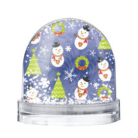 Снежный шар с принтом Снеговики и ёлочки в Белгороде, Пластик | Изображение внутри шара печатается на глянцевой фотобумаге с двух сторон | 2020 | christmas | happy | merry | new year | в подарок | детский | елки | милый | новый год | поздравить | рождество | с новым годом | с рождеством | снеговик | снеговики | снежинки