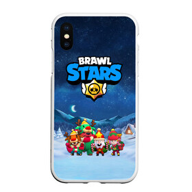 Чехол для iPhone XS Max матовый с принтом Новогодний Brawl Stars в Белгороде, Силикон | Область печати: задняя сторона чехла, без боковых панелей | brawl stars | brawl stars 8 bit | brawl stars crow | brawl stars crow phoenix | brawl stars l | brawl stars leon | brawl stars leon shark | brawl stars nita | brawl stars robot spike | brawl stars spike | бравл старс | бравла старс | браво с