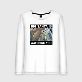 Женский лонгслив хлопок с принтом BIG SANTA IS WATCHING YOU в Белгороде, 100% хлопок |  | rick and morty | мультсериал | новый год | рик и морти | рождество