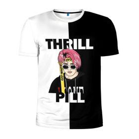 Мужская футболка 3D спортивная с принтом Thrill pill в Белгороде, 100% полиэстер с улучшенными характеристиками | приталенный силуэт, круглая горловина, широкие плечи, сужается к линии бедра | pill | thrill | thrill pill | пилл | тимур самедов | трилл | трилл пилл
