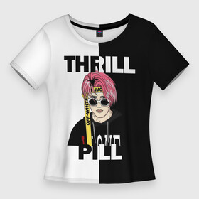 Женская футболка 3D Slim с принтом Thrill pill в Белгороде,  |  | pill | thrill | thrill pill | пилл | тимур самедов | трилл | трилл пилл