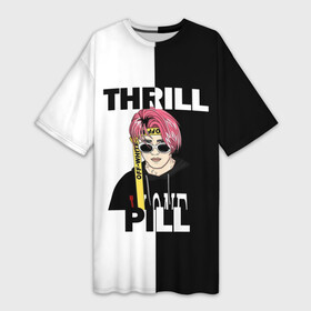 Платье-футболка 3D с принтом Thrill pill в Белгороде,  |  | pill | thrill | thrill pill | пилл | тимур самедов | трилл | трилл пилл
