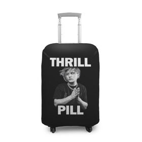 Чехол для чемодана 3D с принтом Thrill pill в Белгороде, 86% полиэфир, 14% спандекс | двустороннее нанесение принта, прорези для ручек и колес | pill | thrill | thrill pill | пилл | тимур самедов | трилл | трилл пилл