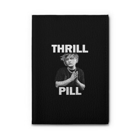 Обложка для автодокументов с принтом Thrill pill в Белгороде, натуральная кожа |  размер 19,9*13 см; внутри 4 больших “конверта” для документов и один маленький отдел — туда идеально встанут права | Тематика изображения на принте: pill | thrill | thrill pill | пилл | тимур самедов | трилл | трилл пилл