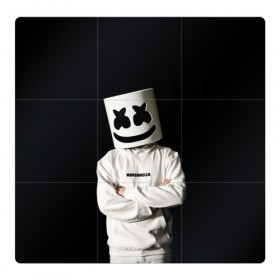 Магнитный плакат 3Х3 с принтом Marshmello в Белгороде, Полимерный материал с магнитным слоем | 9 деталей размером 9*9 см | christopher | comstock | dj | dotcom | friends | marshmallow | marshmello | usa | диджей | друзья | комсток | крис | маршмэллоу | продюсер | сша