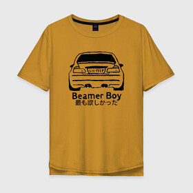 Мужская футболка хлопок Oversize с принтом Beamer boy в Белгороде, 100% хлопок | свободный крой, круглый ворот, “спинка” длиннее передней части | beamer | beamer boy | bmw | lil | lil peep | peep | rap