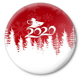 Значок с принтом Символ года 2020 в Белгороде,  металл | круглая форма, металлическая застежка в виде булавки | christmas | claus | jingle | merry | santa | дед мороз | елка | игрушки | клаус | колокольчики | крыса | куранты | мишура | олени | праздник | рождество | салют | санта | снеговик | снежинки