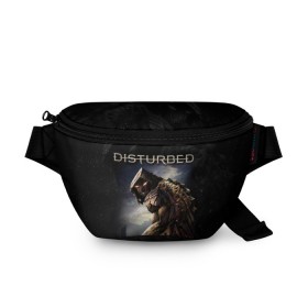 Поясная сумка 3D с принтом Disturbed в Белгороде, 100% полиэстер | плотная ткань, ремень с регулируемой длиной, внутри несколько карманов для мелочей, основное отделение и карман с обратной стороны сумки застегиваются на молнию | asylum | disturbed | heavy metal | immortalized | the guy | the lost children | группы | метал | рок