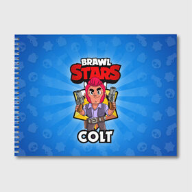 Альбом для рисования с принтом BRAWL STARS COLT в Белгороде, 100% бумага
 | матовая бумага, плотность 200 мг. | brawl stars | brawl stars colt | brawler | colt | бравл старз | бравлер | кольт