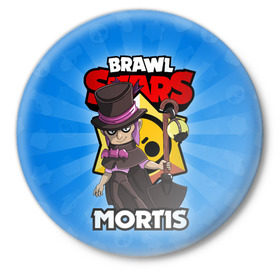 Значок с принтом BRAWL STARS MORTIS в Белгороде,  металл | круглая форма, металлическая застежка в виде булавки | brawl stars | brawl stars mortis | brawler | mortis | бравл старз | бравлер | мортис