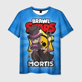 Мужская футболка 3D с принтом BRAWL STARS MORTIS в Белгороде, 100% полиэфир | прямой крой, круглый вырез горловины, длина до линии бедер | brawl stars | brawl stars mortis | brawler | mortis | бравл старз | бравлер | мортис