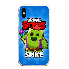 Чехол для iPhone XS Max матовый с принтом BRAWL STARS SPIKE в Белгороде, Силикон | Область печати: задняя сторона чехла, без боковых панелей | brawl stars | brawl stars spike | brawler | spike | бравл старз | бравлер | спайк