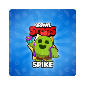 Магнит виниловый Квадрат с принтом BRAWL STARS SPIKE в Белгороде, полимерный материал с магнитным слоем | размер 9*9 см, закругленные углы | brawl stars | brawl stars spike | brawler | spike | бравл старз | бравлер | спайк