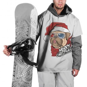 Накидка на куртку 3D с принтом Мопс Санта в Белгороде, 100% полиэстер |  | 2020 | christmas | happy | merry | new year | pug | в подарок | мопс | новый год | пёс | поздравить | рождество | с наступающим | с новым годом | с рождеством | санта | собака | щенок
