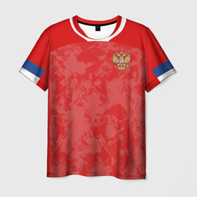 Мужская футболка 3D с принтом Russia home EURO 2020  в Белгороде, 100% полиэфир | прямой крой, круглый вырез горловины, длина до линии бедер | championship | cup | dzyuba | russia | tdrfifa19 | world | артем | дзюба | европы | мира | мундиаль | россия | чемпионат