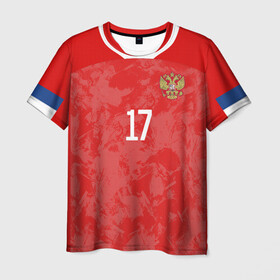 Мужская футболка 3D с принтом Golovin home EURO 2020 в Белгороде, 100% полиэфир | прямой крой, круглый вырез горловины, длина до линии бедер | championship | cup | golovin | russia | tdrfifa19 | world | головин | европы | мира | мундиаль | россия | чемпионат