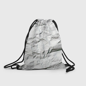 Рюкзак-мешок 3D с принтом Бумага в Белгороде, 100% полиэстер | плотность ткани — 200 г/м2, размер — 35 х 45 см; лямки — толстые шнурки, застежка на шнуровке, без карманов и подкладки | минимализм | текстура бумаги