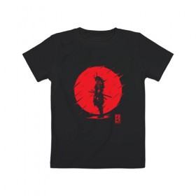 Детская футболка хлопок с принтом Самурайский Дух в Белгороде, 100% хлопок | круглый вырез горловины, полуприлегающий силуэт, длина до линии бедер | samurai | samurai spirit | самурай | самурайский дух | япония