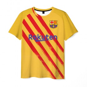 Мужская футболка 3D с принтом Barcelona 4-th kit 19-20 в Белгороде, 100% полиэфир | прямой крой, круглый вырез горловины, длина до линии бедер | Тематика изображения на принте: barcelona | champions | laliga | league | spain | барселона | испания | лига | месси | чемпионов