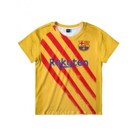 Детская футболка 3D с принтом Barcelona 4-th kit 19-20 в Белгороде, 100% гипоаллергенный полиэфир | прямой крой, круглый вырез горловины, длина до линии бедер, чуть спущенное плечо, ткань немного тянется | barcelona | champions | laliga | league | spain | барселона | испания | лига | месси | чемпионов