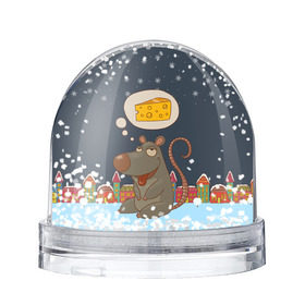 Снежный шар с принтом Мышка мечтает о сыре в Белгороде, Пластик | Изображение внутри шара печатается на глянцевой фотобумаге с двух сторон | 2020 | mouse | rat | годкрысы | годмыши | зима | зимняя | крыса | мороз | мышка | мышь | новогодняя | новый год | новый год 2020 | рождество | симолгода | снег | холод