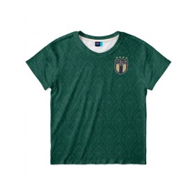 Детская футболка 3D с принтом Italy home EURO 2020 в Белгороде, 100% гипоаллергенный полиэфир | прямой крой, круглый вырез горловины, длина до линии бедер, чуть спущенное плечо, ткань немного тянется | championship | euro | insigne | italy | uefa | евро | инсинье | уефа | чемпиона европы
